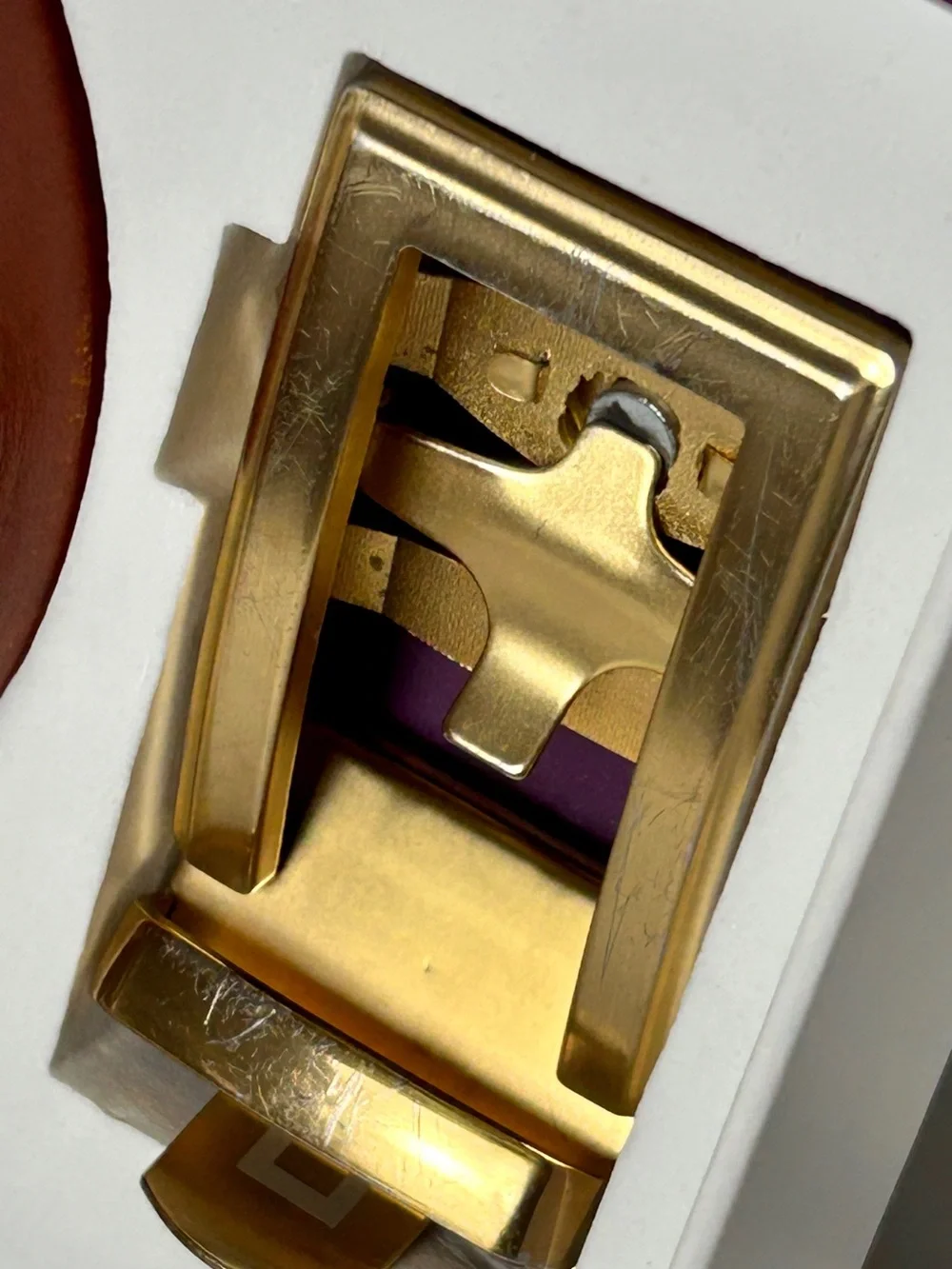 ANSON Men’s Brown Leather Belt with Gold Buckle